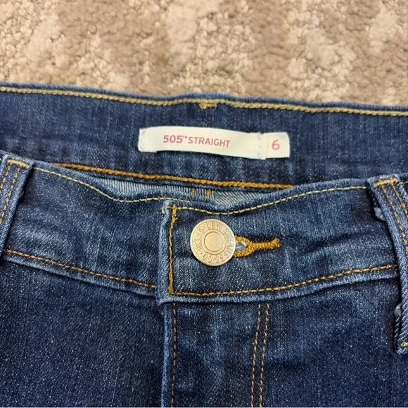 Womens Levi’s 505 Jeans Straight Leg Long Tall Stretch Size 6 (28Wx34L) - Picture 4 of 14